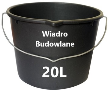 20 L WIADRO BUDOWLANE GOSPODARCZE OGRODNICZE 20L MOCNE Z LEJKIEM PLASTIKOWE