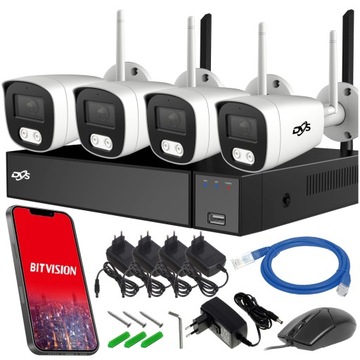 ZESTAW DO MONITORINGU WIFI 4 KAMERY BEZPRZEWODOWE 5MPX ZEWNĘTRZNE
