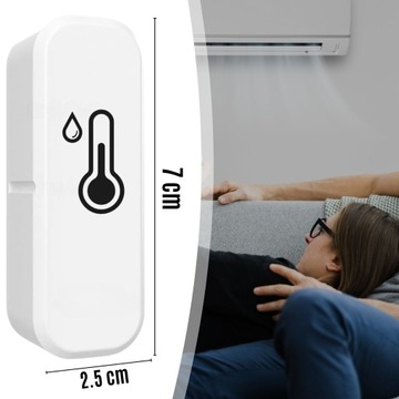 CZUJNIK TEMPERATURY I WILGOCI TERMOMETR SMART DOM APLIKACJA COZY LIFE WIFI