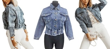 KURTKA JEANS KATANA ZE ŚCIĄGACZEM DENIM CROP M