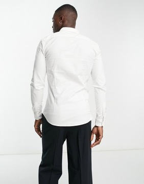 New Look Biała koszula oxford z długim rękawem XXL
