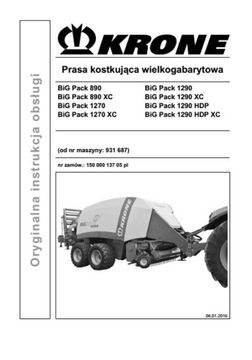 Krone Big Pack 890/1270/1290 (HC, HDP, HDP XC) - instrukcja obsługi PL