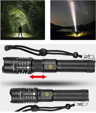 МОЩНЫЙ ТАКТИЧЕСКИЙ СВЕТОДИОДНЫЙ ФОНАРЬ POWERBANK USB ZOOM