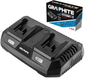 GRAPHITE ŁADOWARKA PODWÓJNA DO AKUMULATORÓW BATERII ENEGRY+ GRAPHITE 58G085