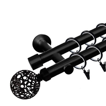 KARNISZ METALOWY PODWÓJNY 19/19 mm 100 cm WZORY