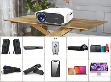 Мини-проектор Wi-Fi, портативный Full HD BT для USB-светодиодного телефона Zenwire E450S