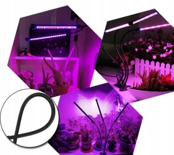 2х ПАНЕЛЬНЫЕ ЛАМПЫ ДЛЯ ВЫРАЩИВАНИЯ РАСТЕНИЙ ТАЙМЕР ПОЛНОГО СПЕКТРА USB 18 Вт 40 светодиодов