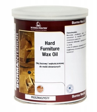 BEZBARWNY OLEJOWOSK DO MEBLI DREWNA BORMA WACHS HARD FURNITURE WAX OIL 1L