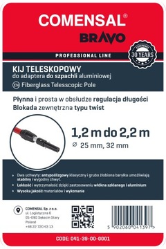 COMENSAL Телескопическая палка 1,2-2,2 м для штукатурного ножа