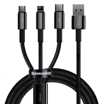 BASEUS KABEL USB - USB-C/Lightning/micro USB 1,5 m