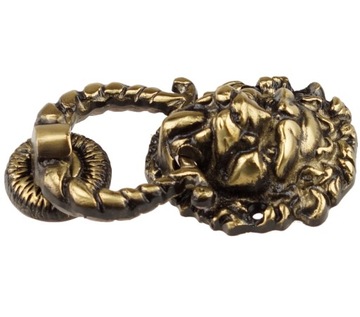 ДВЕРНОЙ МОЛОТОК, ЛАТУНЬ, ЛЕВ, ПАТИНА PL