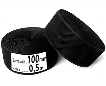 Rzep Czarny Komplet #Obie Strony #Taśma Organizer 100mm * 0,5m
