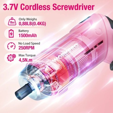 WORKPRO Набор инструментов розового цвета, 18 предметов и отвертка