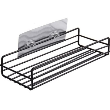 Полочка для душа из белого металла для мыла и геля.