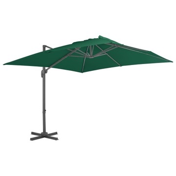 PARASOL WISZĄCY NA ALUMINIOWYM SŁUPKU ZIELONY, 300