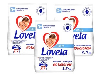 Lovela Baby hipoalergiczny proszek do prania kolorów dla niemowląt 3x 2,7kg