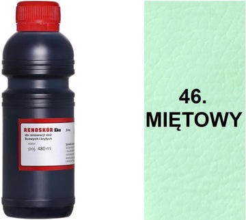 MIĘTOWY 46 FARBA RENOSKÓR 480 DO ZAMALOWANIA RYS ZADRAPAŃ NA SKÓRZE G12-85