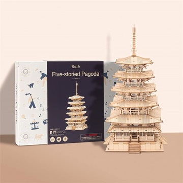 Деревянный пазл 3D Robotime Pagoda