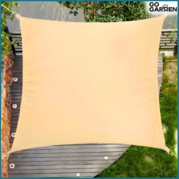 Парусный навес от солнца квадратный тент бежевый водонепроницаемый УФ 5х5 м