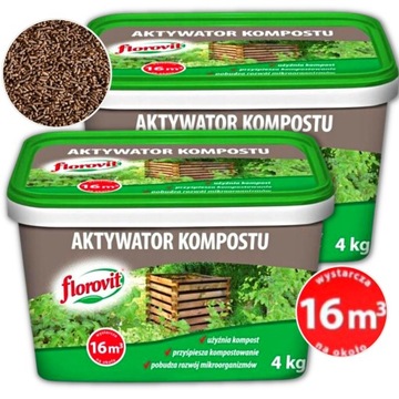 Aktywator kompostu Florovit 8 kg KOMPOSTOWNIK LIŚCI TRAW NA DZIAŁCE OGRÓD