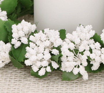 Декоративный венок, белый, 16 см.