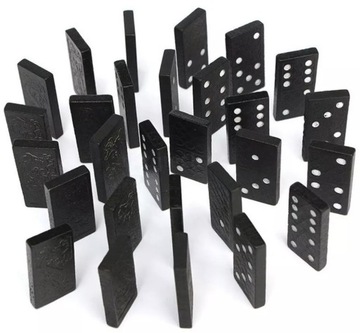 СЕМЕЙНАЯ КОРОБКА ДЛЯ ИГРЫ ДОМИНО, 28 ДЕРЕВЯННЫХ БЛОКОВ