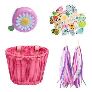 Koszyk rowerowy z kolorowym pomponem Accs Handmade Pink