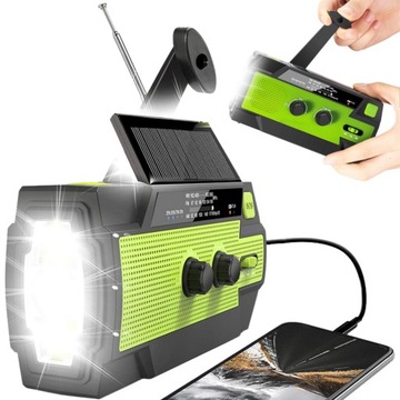 RADIO LATARKA SOLARNE KORBA POWERBANK SOS LAMPA