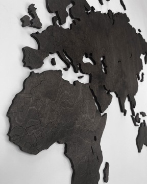Mapa świata drewniana duża z granicami drewno Sikorka 200x100 cm pakiet XL