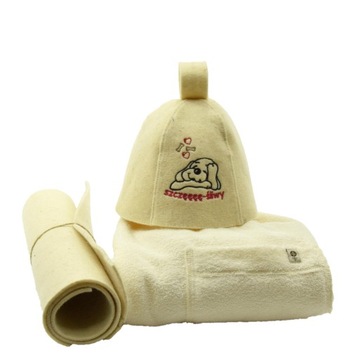Czapka do sauny-zestaw męski -bawełna / wełna L