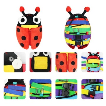 Сенсорная развивающая игрушка с плюшевой пряжкой в ​​виде животного Жук