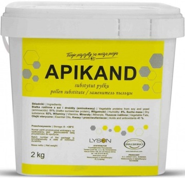 Apikand SUBSTYTUT PYŁKU 2kg ciasto POKARM pszczół APIKAND 2KG substytut