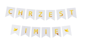 Girlanda napis CHRZEST + IMIĘ DZIECKA baner