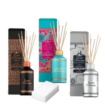 Tesori 3 x patyczki zapachowe: Muschio, Ayurveda, Hammam + magiczna gąbka