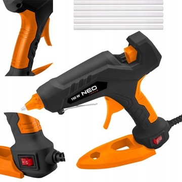 NEO ELEKTRYCZNY PISTOLET DO KLEJENIA NA GORĄCO 60W SZTYFTY 11mm + KLEJ