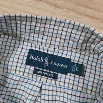 RALPH LAUREN Koszula W Kratę Męska Logo r. L