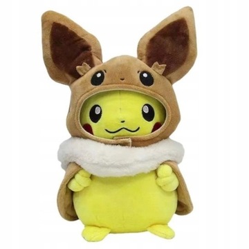 DUŻY WYSOKA JAKOŚĆ MASKOTKA POKEMON EEVEE I PIKACHU PLUSZOWA ZABAWKA 32cm