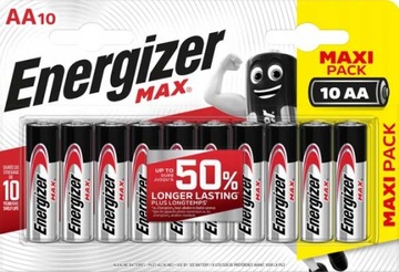 Baterie alkaliczne AA ENERGIZER MAX Ultra+ LR6 1,5V 10 sztuk paluszki