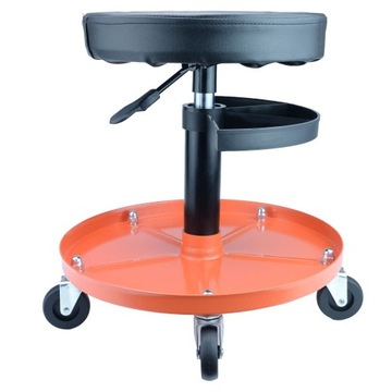 ТАРЮЛ ДЛЯ МАСТЕРСКОЙ ПОВОРОТНЫЙ СИДЕНЬЕ С ПОЛКОЙ, 5 КОЛЕС, 136 КГ, ПРОЧНЫЙ