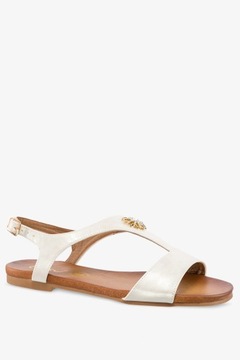 ЖЕНСКИЕ САНДАЛИИ НА ПЛОСКОЙ ПЛОСКОЙ ПЛОСКОСТИ С ЗОЛОТЫМ ОТДЕЛЕНИЕМ С КРИСТАЛЛАМИ р 40