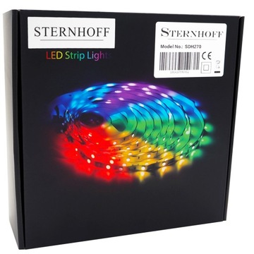 МОЩНАЯ ЦВЕТНАЯ СВЕТОДИОДНАЯ ЛЕНТА ВОДОНЕПРОНИЦАЕМАЯ 5050 RGB 5м + БОЛЬШОЙ ПУЛЬТ ДИСТАНЦИОННОГО УПРАВЛЕНИЯ