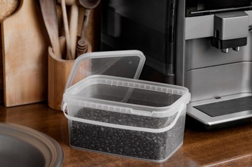 ПРЯМОУГОЛЬНОЕ ВЕДРО 2,5 Л с допуском ПИЩЕВЫХ ПРОДУКТОВ, прозрачное