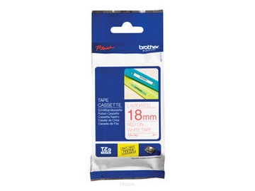 Brother TZE242 TZE-242 18mm czerwone na białym 8m