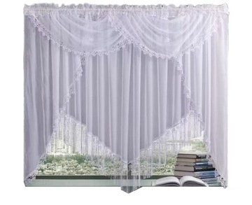 400X180 PIĘKNA FIRANA WOAL BIEL GIPIURA ELEGANCKA