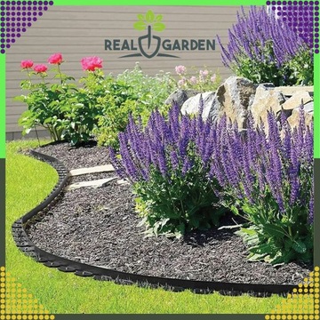 Садовый газонный обод набор 50x50x10m 30 дюбелей черные якоря