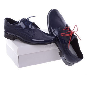 Элегантные формальные туфли для причастия для мальчиков, строгий темно-синий 37