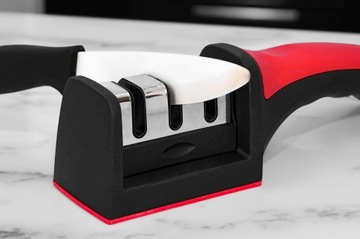 Точилка для кухонных ножей 3-в-1, трехфазный точильный камень, сталь, камень, компактная