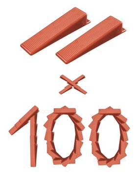 KLINY SYSTEM POZIOMOWANIA PŁYTEK 100 SZTUK