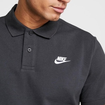 Nike koszulka polo męska polówka czarna bawełniana klasyczna sportowa M