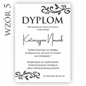 Dyplom Certyfikat dzień Nauczyciela A4 złocenie